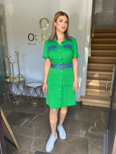 Load image into Gallery viewer, 50122 Green Tweed Dress