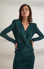 Load image into Gallery viewer, 30020 Jersey Green V Neck Dress