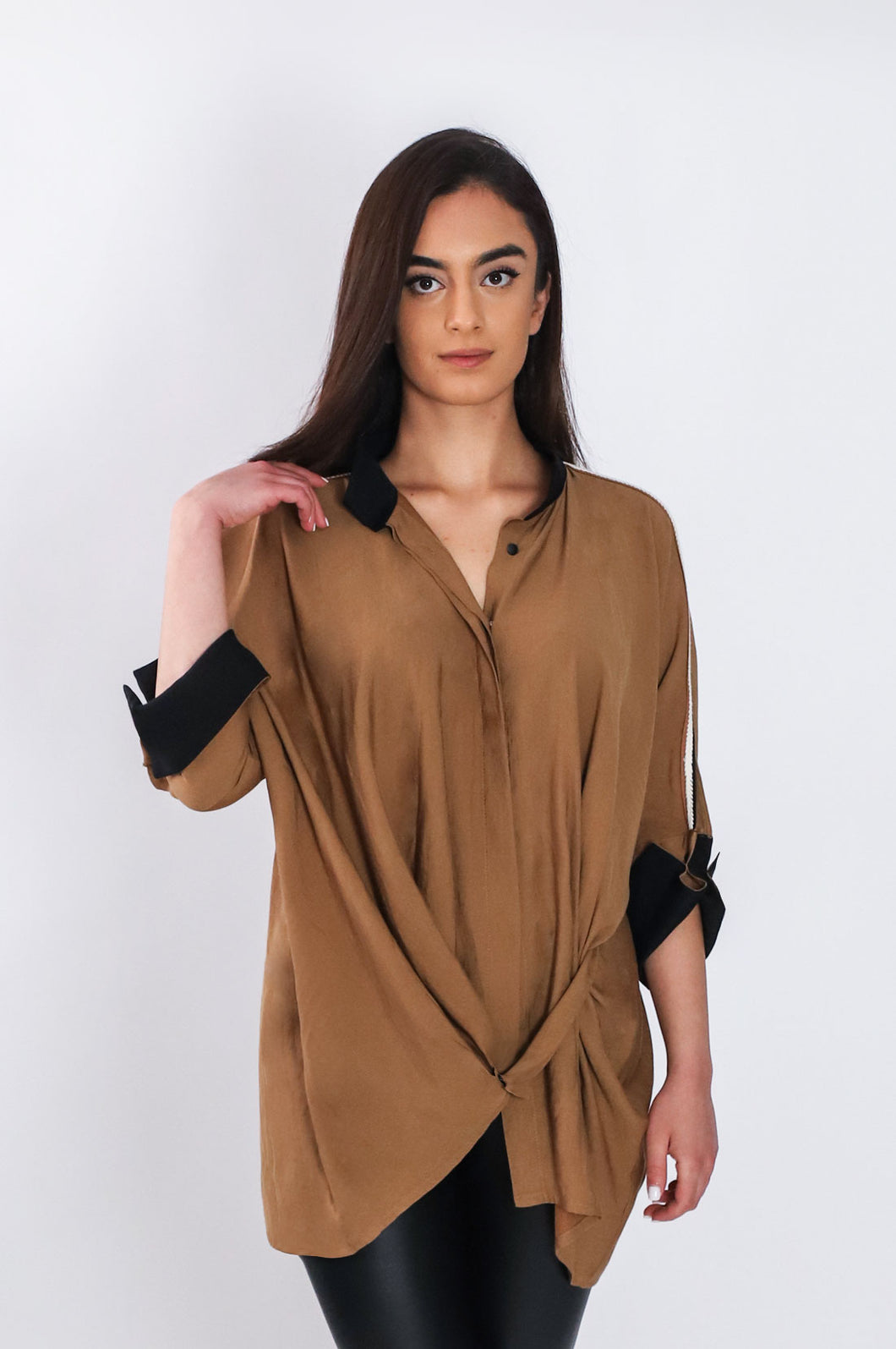 21920 Dropped casual loose blouse