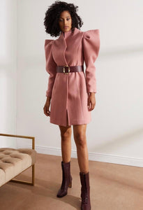 30720 Puff Sleeve Pink Coat