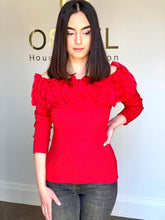 Load image into Gallery viewer, Off shoulder red top